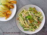 Pâtes aux fleurs de courgettes et à l'origan frais