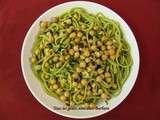 Tagliatelles vertes aux pois chiches (pasta e ceci)