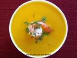 Velouté de courge butternut au lait de coco et au cari