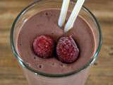 Smoothie banane choco framboise