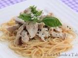 Emincé de poulet sauce basilic