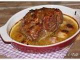 Gigot d'agneau au miel , moutarde et curry