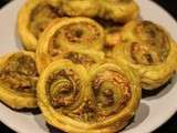 Palmiers apéritifs au pesto