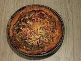 Quiche aux haricots verts, allumettes de jambon et Boursin