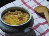 Soupe à l'oignon et haddock gratinée