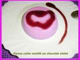 Panna cotta vanillé au chocolat violet