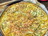 Tarte feuilletée aux 2 courgettes et pesto au basilic