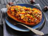 Courges butternut marrons et quinoa