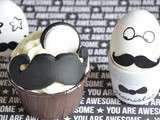 Cupcakes moustache {macadamia & chocolat blanc}