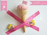 Glace bubble gum pour faire des bulles de gourmandises