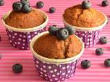 Muffins chocolat au caramel et myrtilles