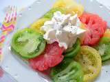 Palette de tomates chantilly de fromage frais