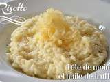 Risotto à la tête de moine et huile de truffe