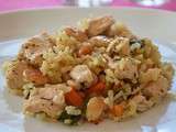 Riz du Sultan {Riz pilaf au poulet et aux amandes}