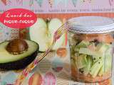 Salade concombre, saumon, avocat