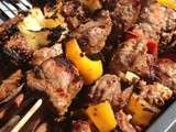 Brochettes d'été - variation boeuf sucré-salé