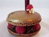 Macaron chocolat, framboise et fève Tonka