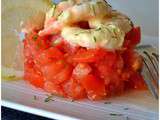 Tartare de tomates aux crevettes