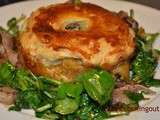 Pie aux cèpes et escargots avec sa salade de cresson