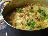 Risotto courge butternut, lomo et fourme d’Ambert dans un bel écrin