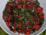 Salade de lentilles aux cerises aux parfums asiatiques