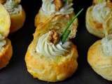 Chouquettes aux Trois Fromages et Roquefort Papillon