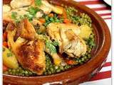 Tajine de coquelets aux petits pois