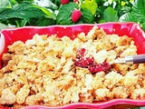 Crumble sable breton aux framboises du jardin