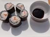 Maki aux crevettes roses