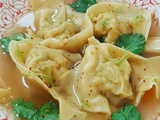 Raviolis chinois aux crevettes et bouillon a la citronnelle