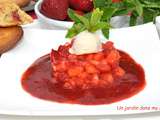 Brunoise de fraises ananas coulis et madeleines