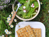 Gaufres fleurs de ciboulette et fleurs de thym