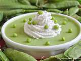 Soupe de petits pois frais chantilly au lait de coco