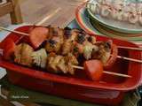 Brochettes de poulet au miel et piment