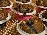 Muffins aux fruits rouge, thé matcha et chocolat blanc