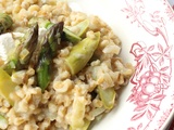 Orzotto (d'orge) aux asperges et fromage de chèvre