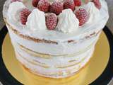 Nude cake framboises & chantilly mascarpone