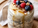 Overnight oats aux graines de chia crémeux