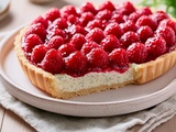 Tarte framboise sur pâte sablée croustillante