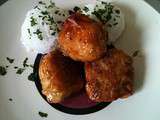 Croquettes de poulet aux saveurs d'Asie:au gingembre et au poireau,caramel  de tamari