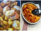 Flan de gambas et de  noix de Saint Jacques comme un curry