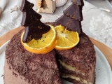 Layer cake de Noël au chocolat et à la crème orange-miel