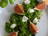 Figues au basilic et chèvre frais, vinaigrette de grenade d’Ottolenghi