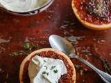 Pomelo caramélisé, crème au mascarpone