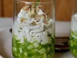 Verrine de concombre à la crème de chèvre aux noix