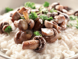 Risotto au vin blanc et sauté de champignons