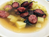 Soupe de poireaux, saucisses et pomme de terre