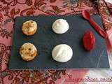 Mignardises sucrées : Abricots gratinés à l'amande, Meringues Françaises et Sorbet framboise :