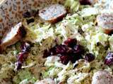 Salade chou et boudin blanc aux canneberges