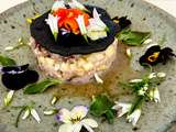 Tartare de maquereau et fleurs comestibles